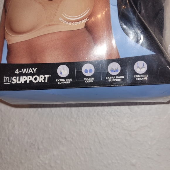 Playtex 18Hour WireFree Bounce Control Support Breathable Cup Bra Black 40D NIP - Picture 6 of 15